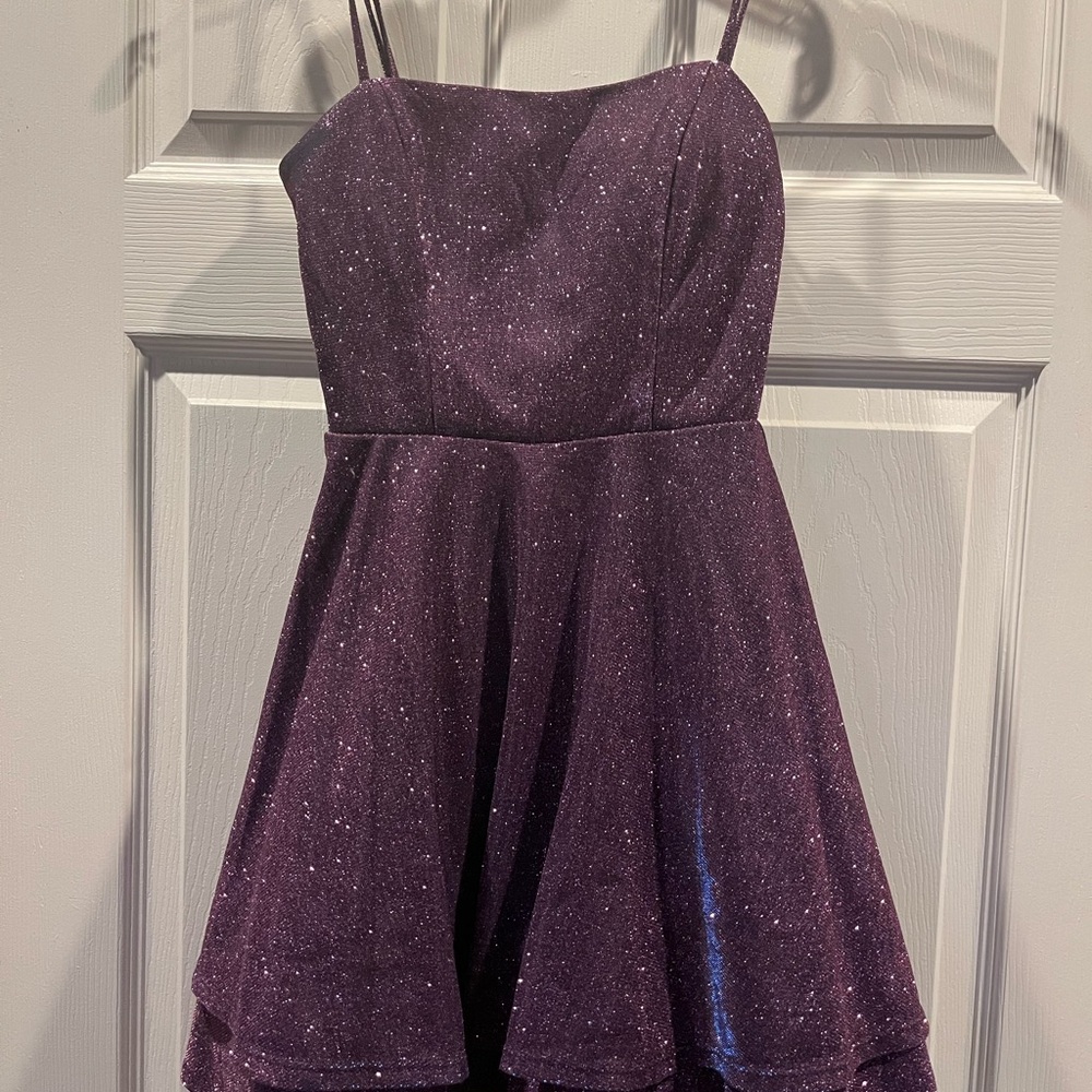 Elegant Purple Homecoming Dress with sweater